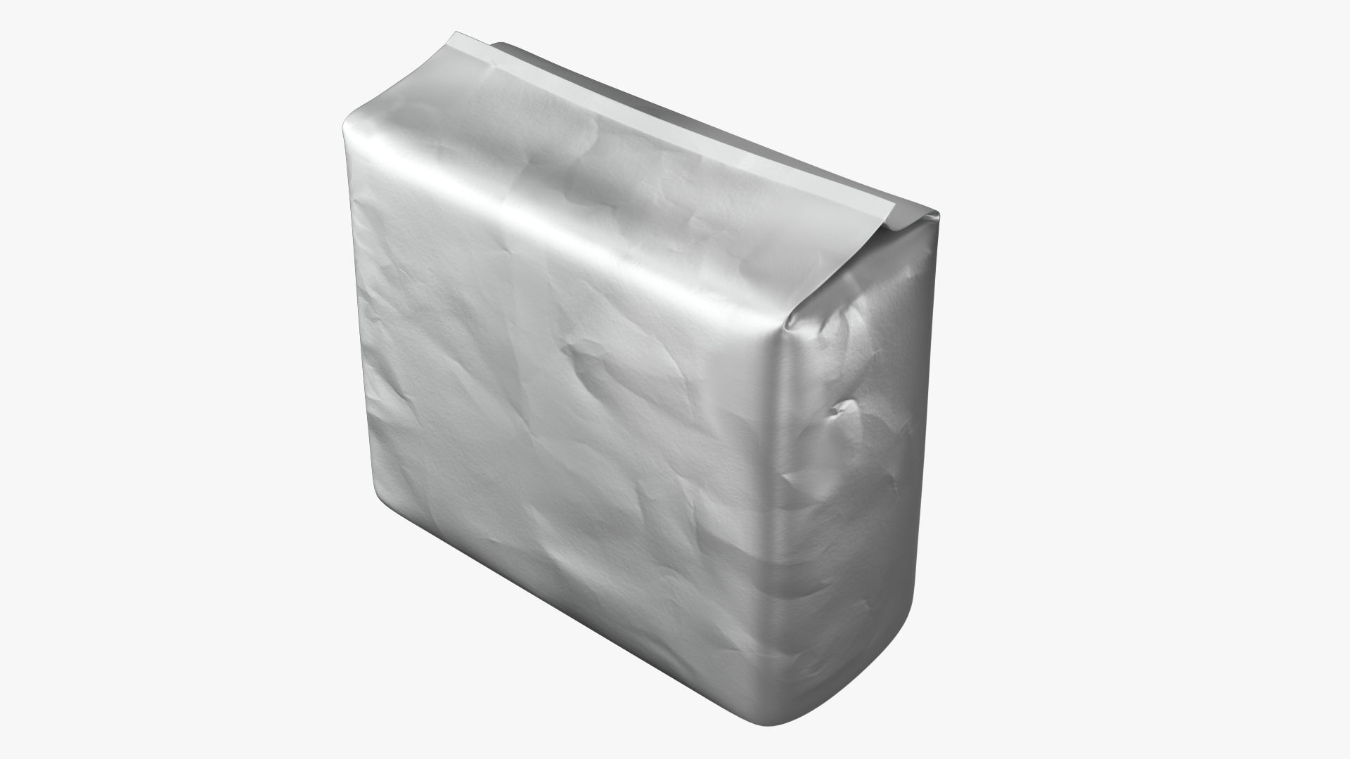 Package PBR silver bag Low-poly 3D model_3