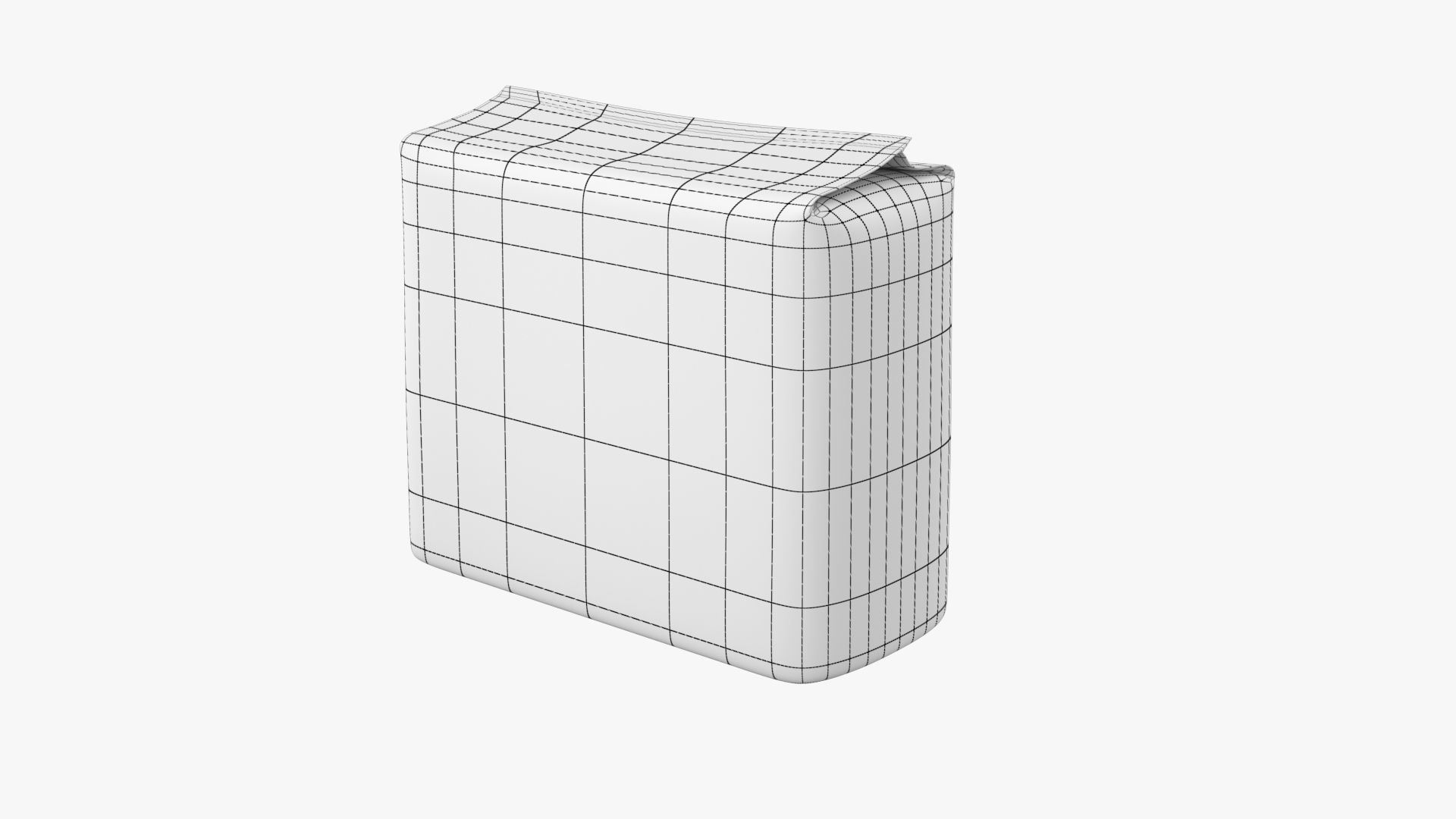 Package PBR silver bag Low-poly 3D model_10