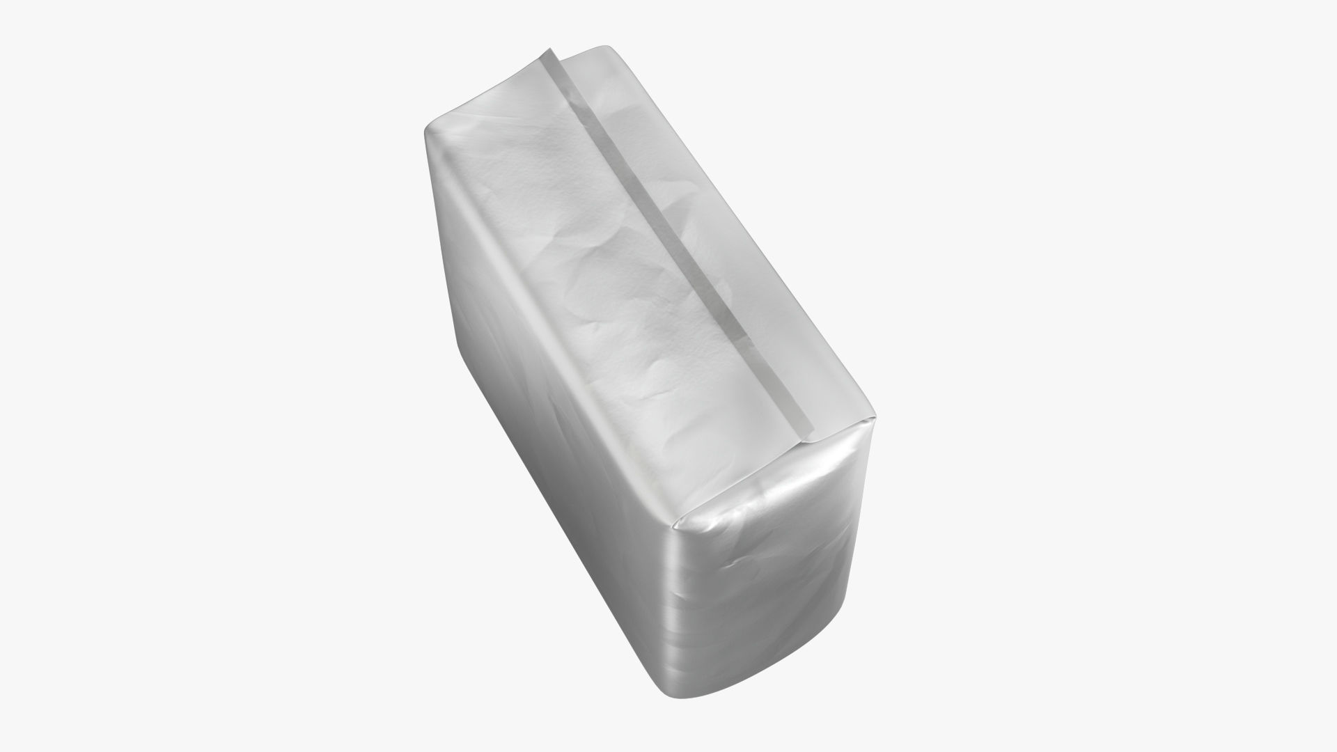 Package PBR silver bag Low-poly 3D model_4
