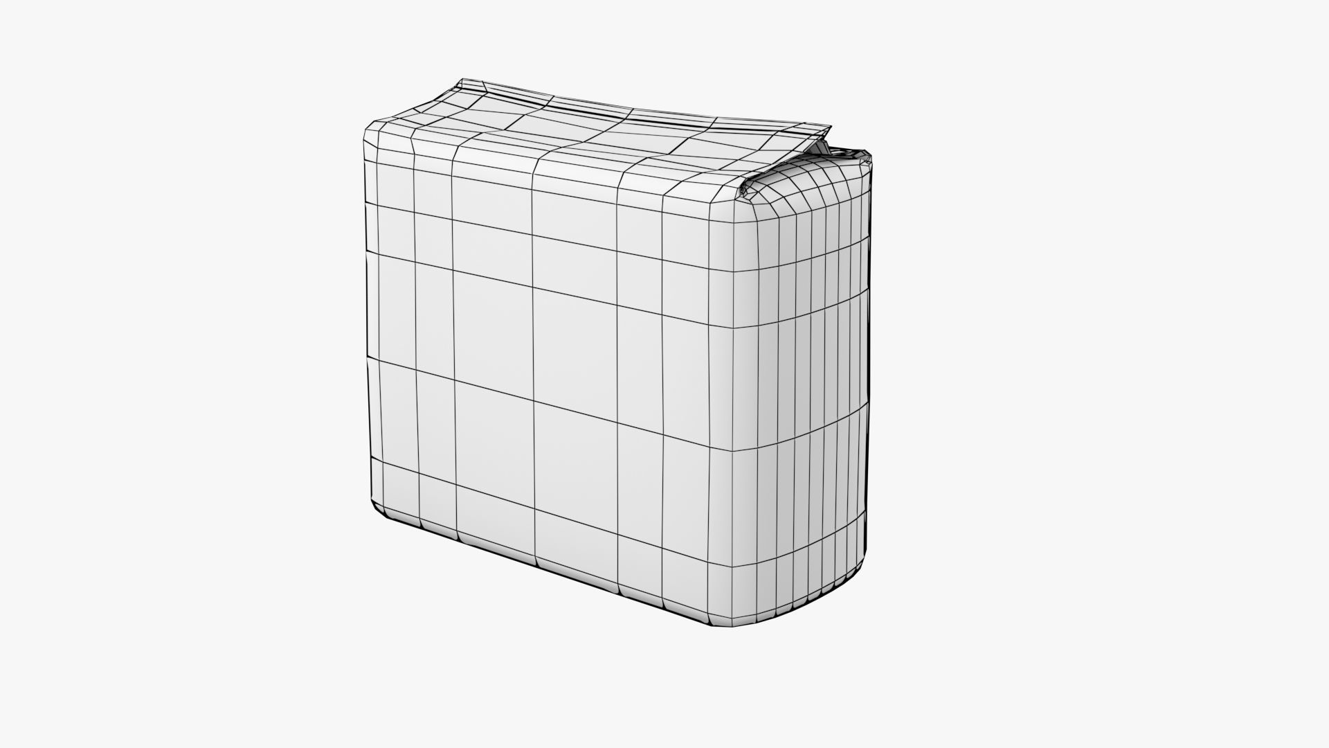 Package PBR silver bag Low-poly 3D model_9