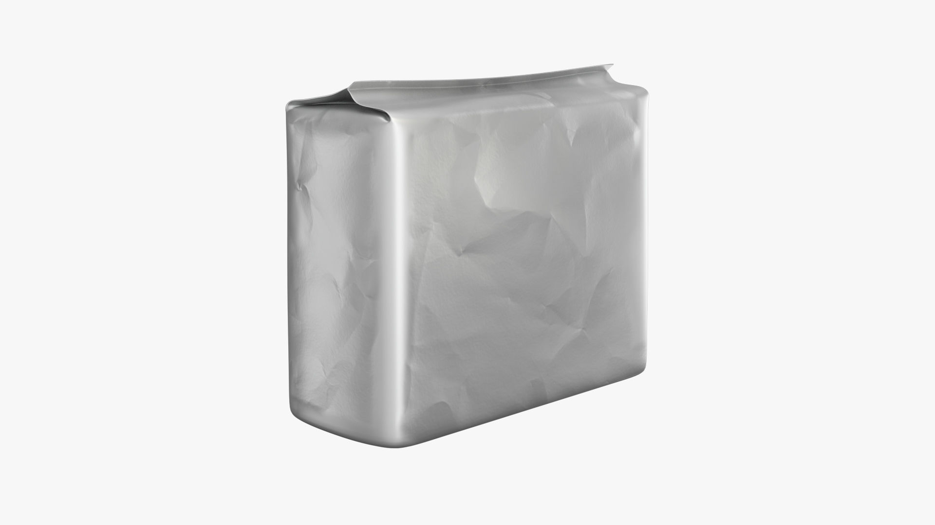 Package PBR silver bag Low-poly 3D model_5