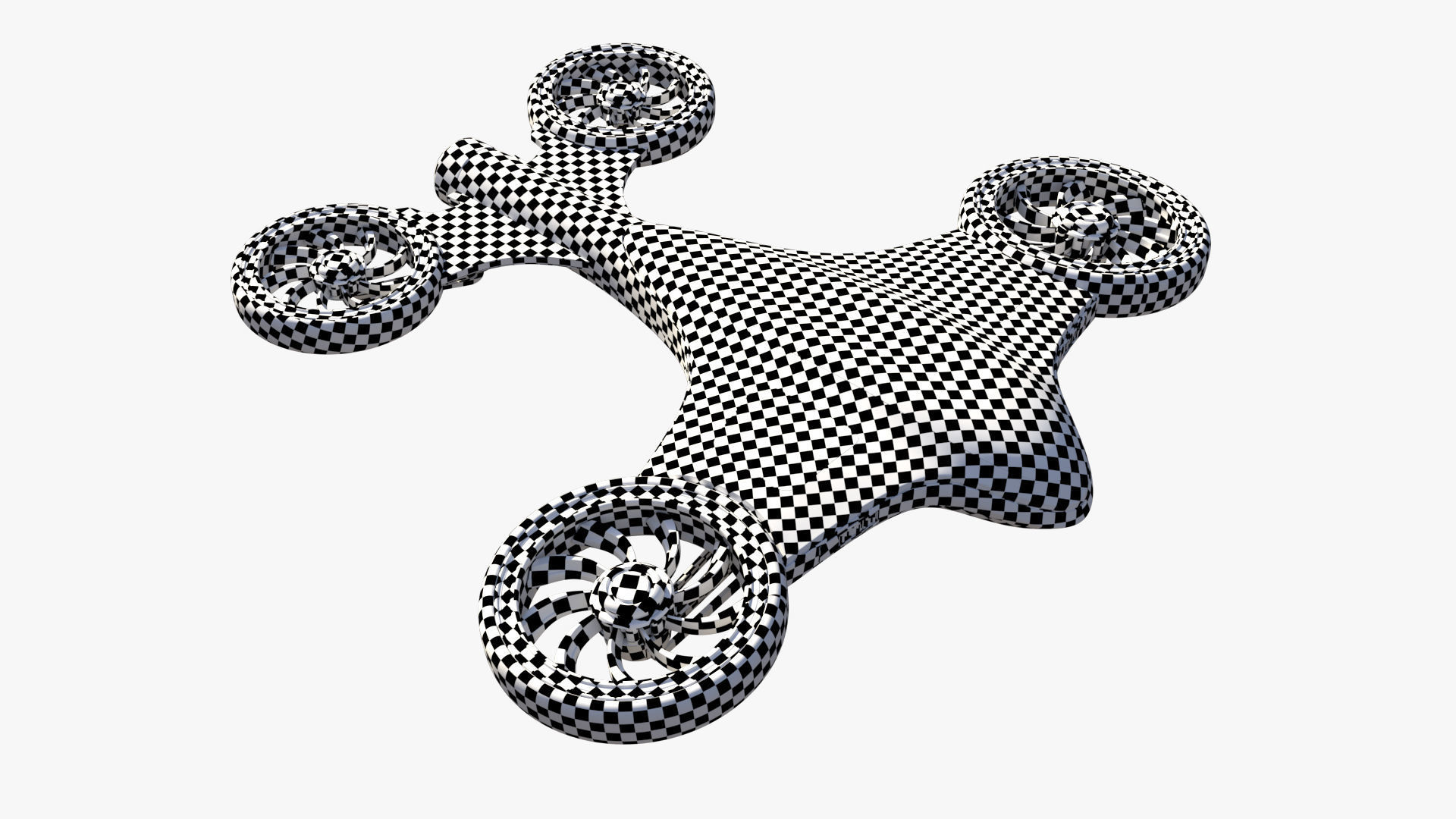 Quadcopter Drone PBR Low-poly 3D model_12