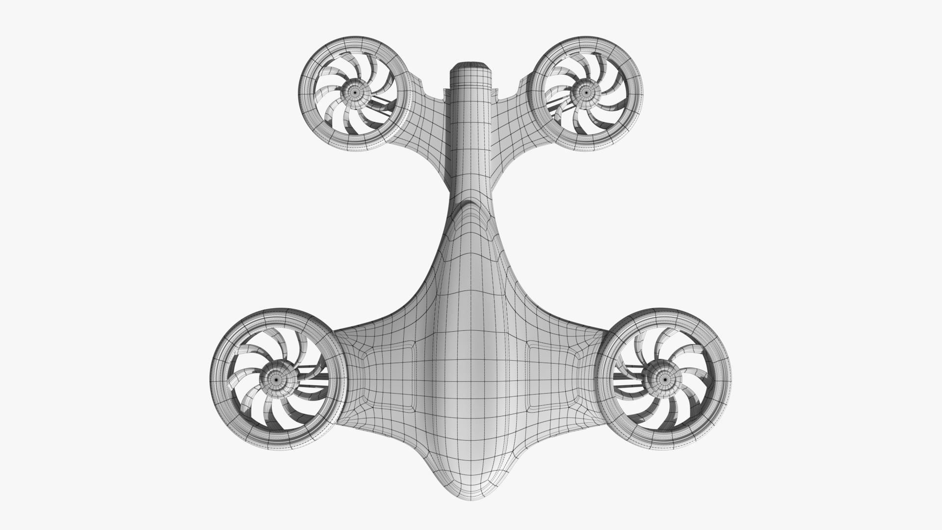 Quadcopter Drone PBR Low-poly 3D model_10