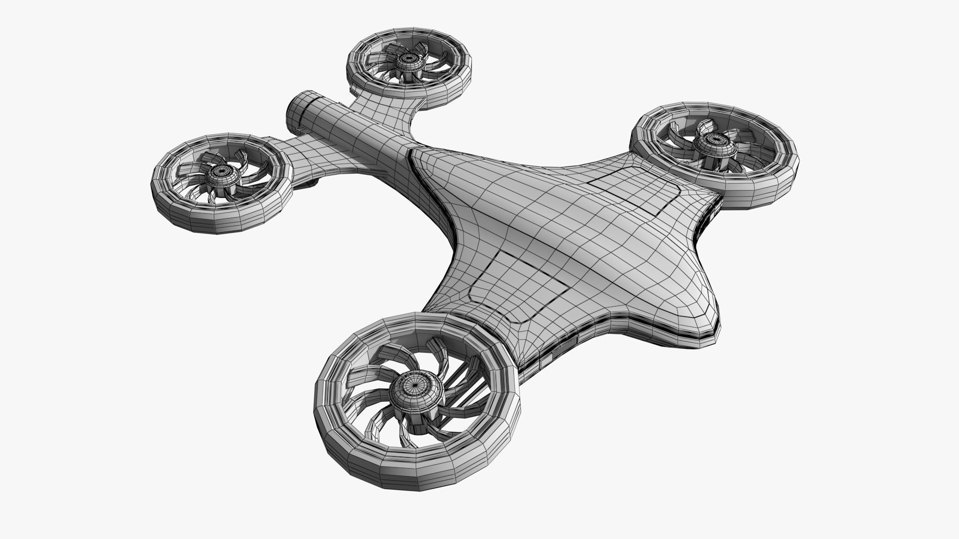 Quadcopter Drone PBR Low-poly 3D model_8