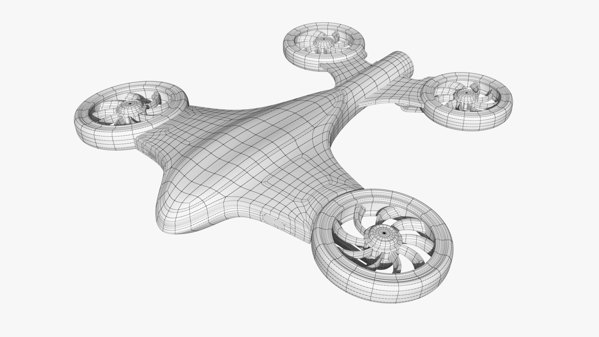 Quadcopter Drone PBR Low-poly 3D model_9