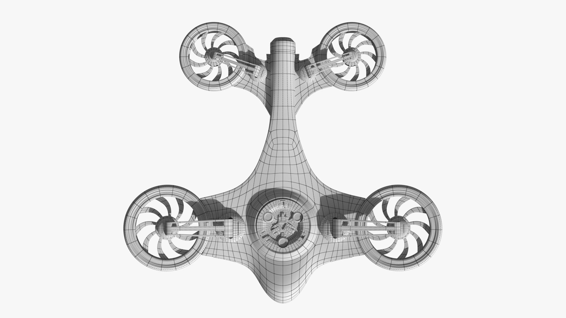 Quadcopter Drone PBR Low-poly 3D model_11