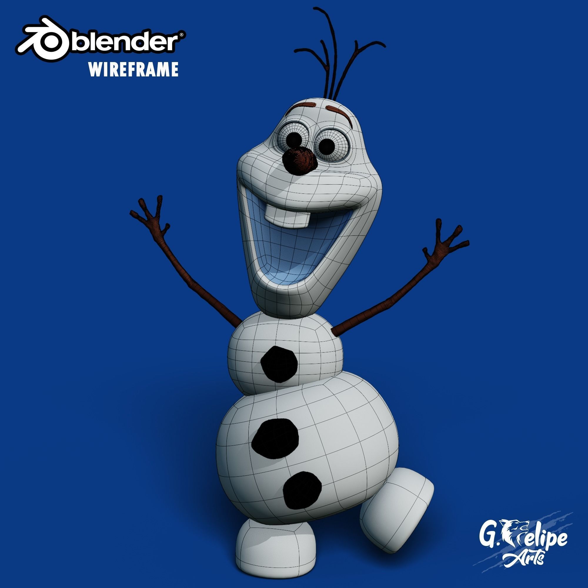 Olaf 3D Model from frozen 3D model_3