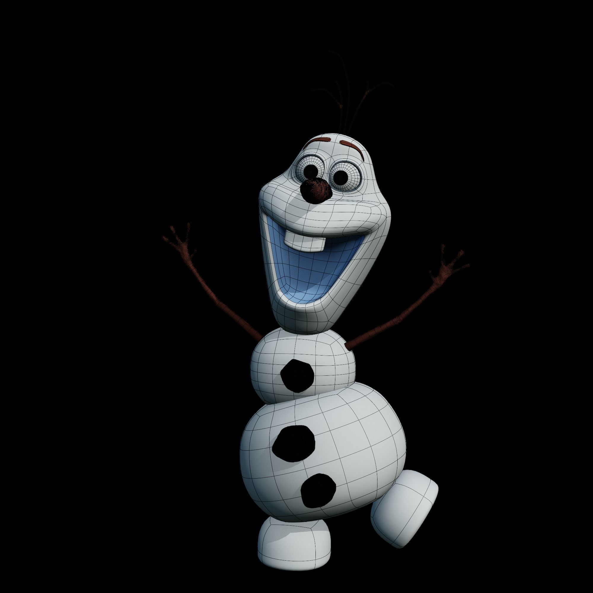 Olaf 3D Model from frozen 3D model_6