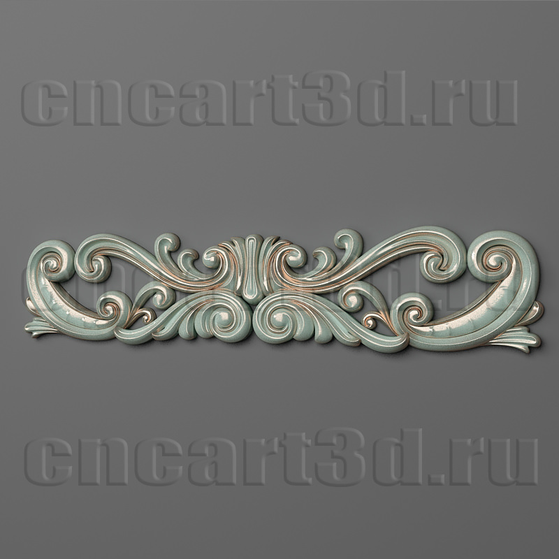 Cartouche pair of ornate scrolls 3D print model_1