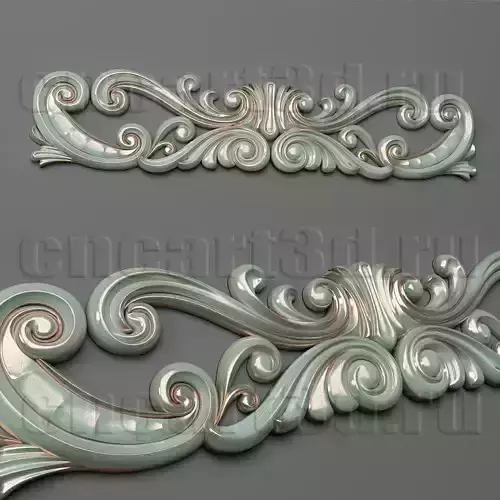 Cartouche pair of ornate scrolls 3D print model