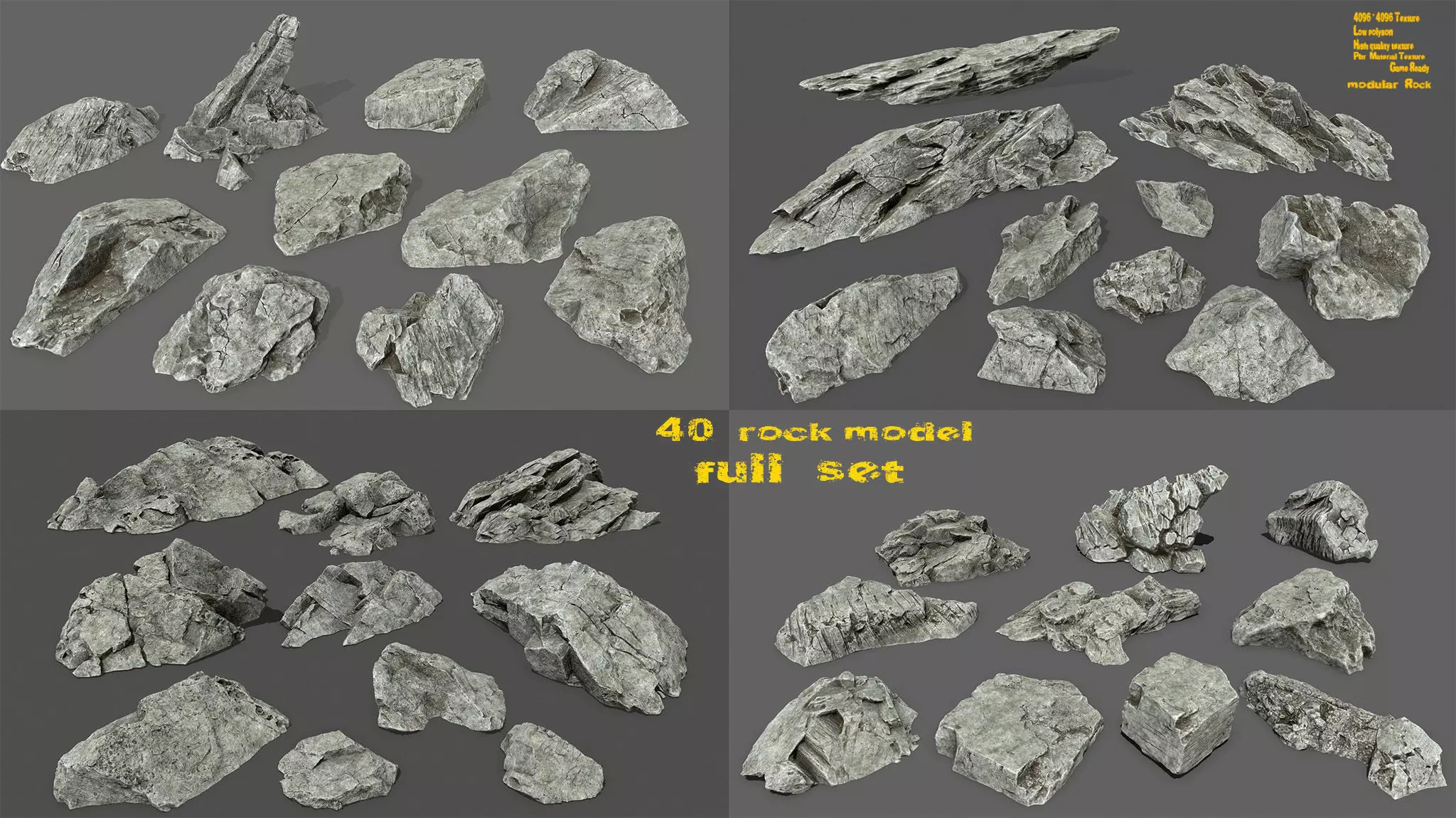 full rock set  1 3D Model Collection_0