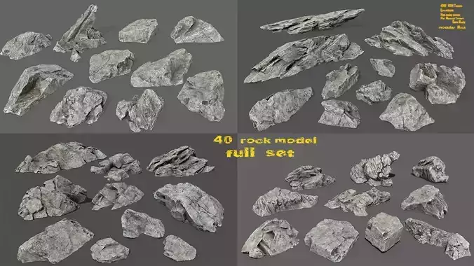 full rock set  1 3D Model Collection