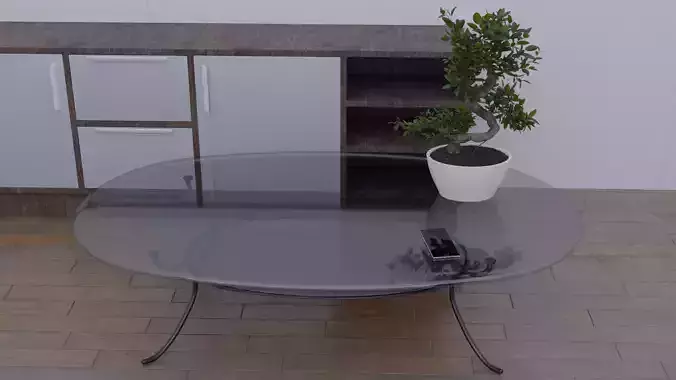 Round glass coffee table