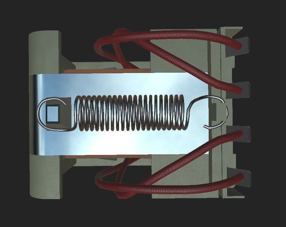 Electromagnetic Relay Low-poly 3D model_4