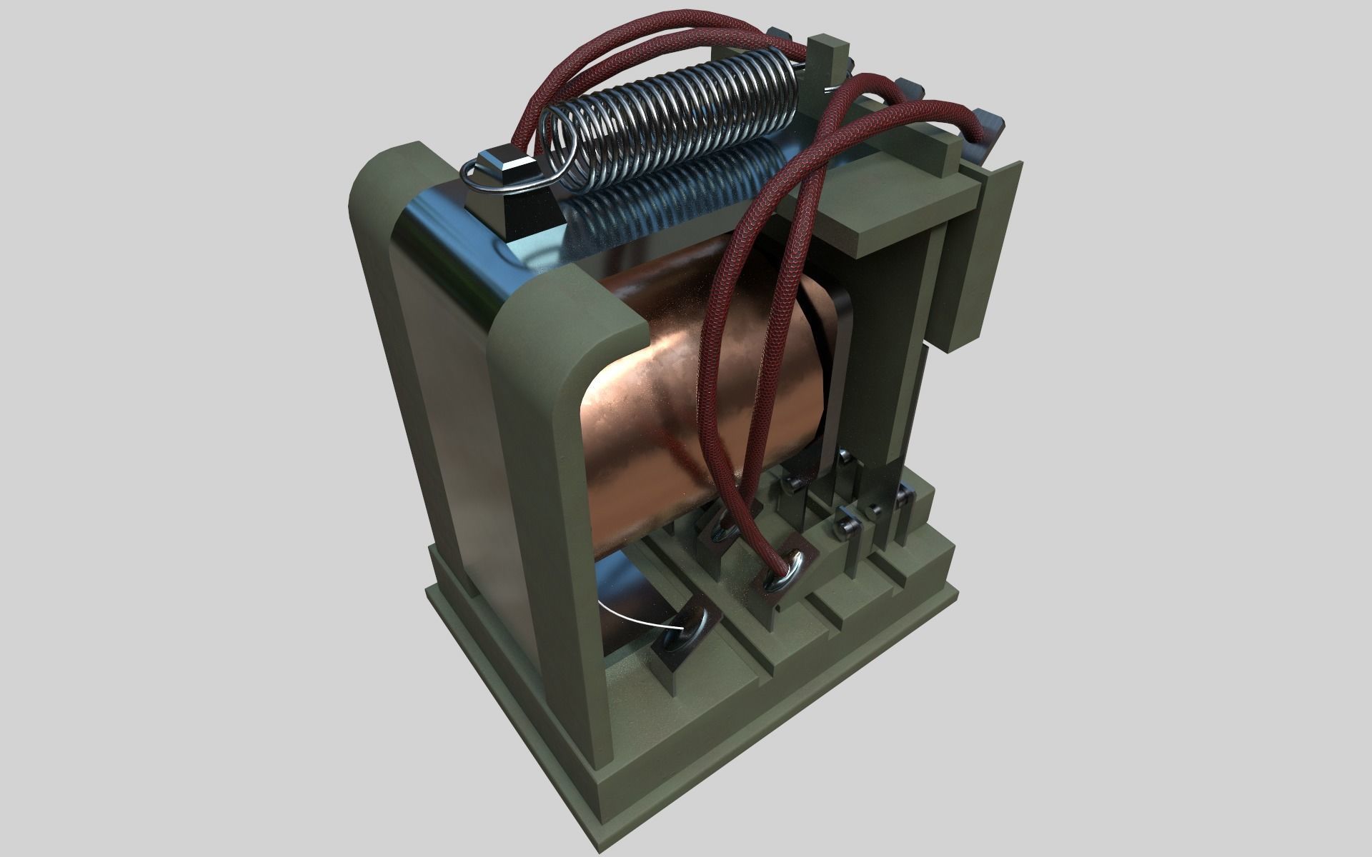 Electromagnetic Relay Low-poly 3D model_2