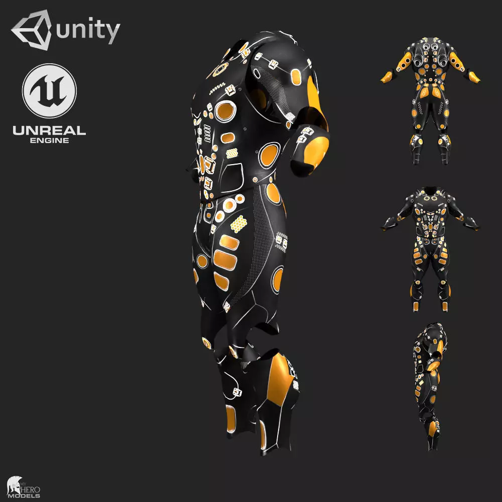 Scifi Suit - 3D Asset Game Model PBR - 3D model Free low-poly 3D model