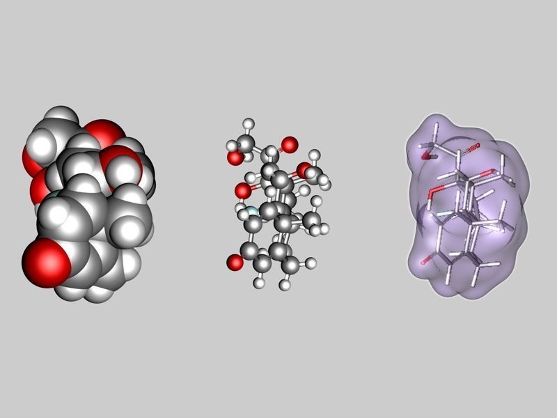 Dexamethasone molecule 3D model_2