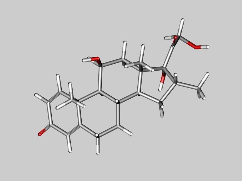 Dexamethasone molecule 3D model_6