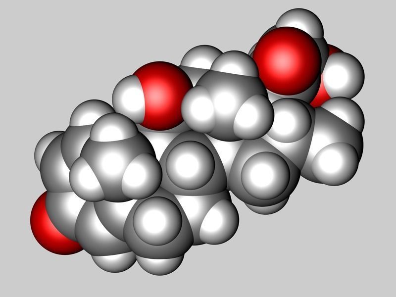 Dexamethasone molecule 3D model_3