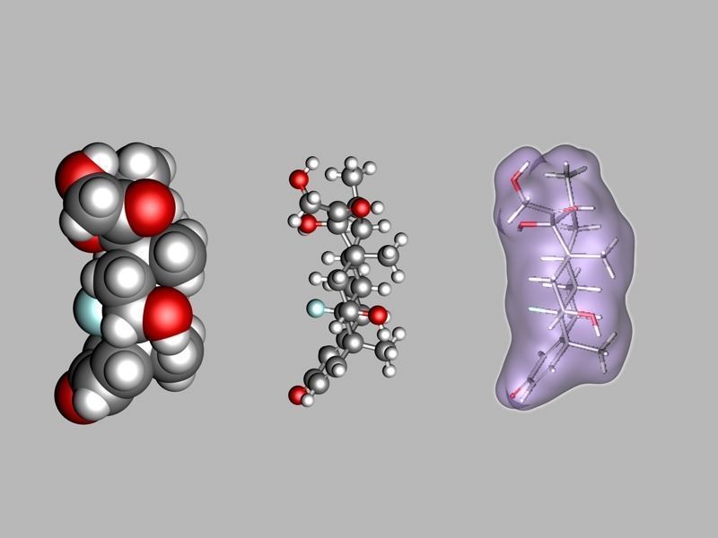 Dexamethasone molecule 3D model_1