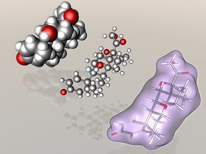 Dexamethasone molecule 3D model