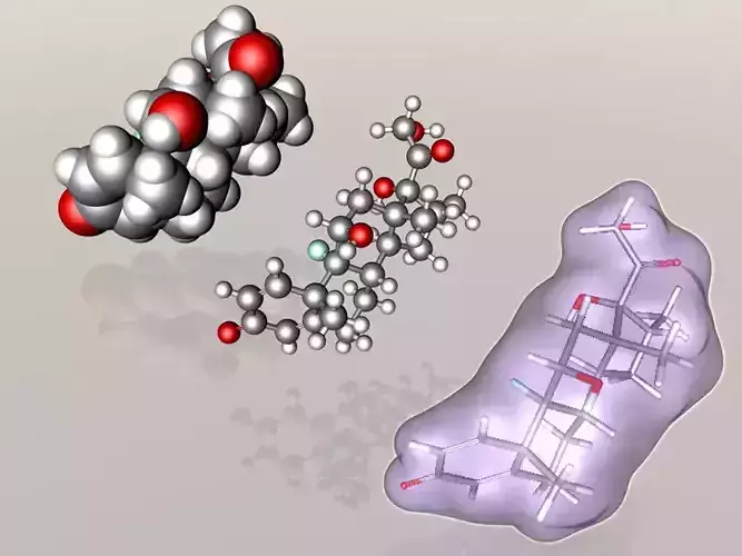 Dexamethasone molecule 3D model