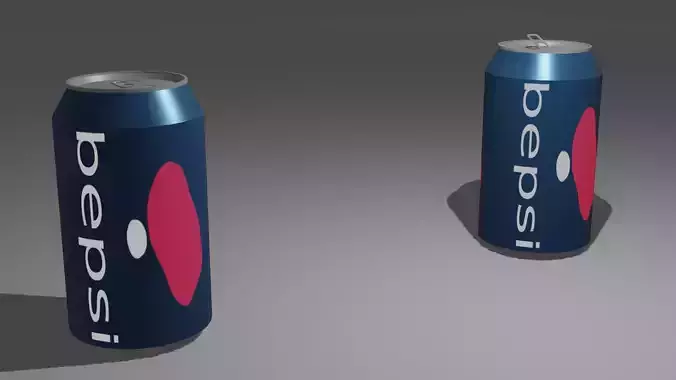 Soda can opened and unopened Low-poly 3D model