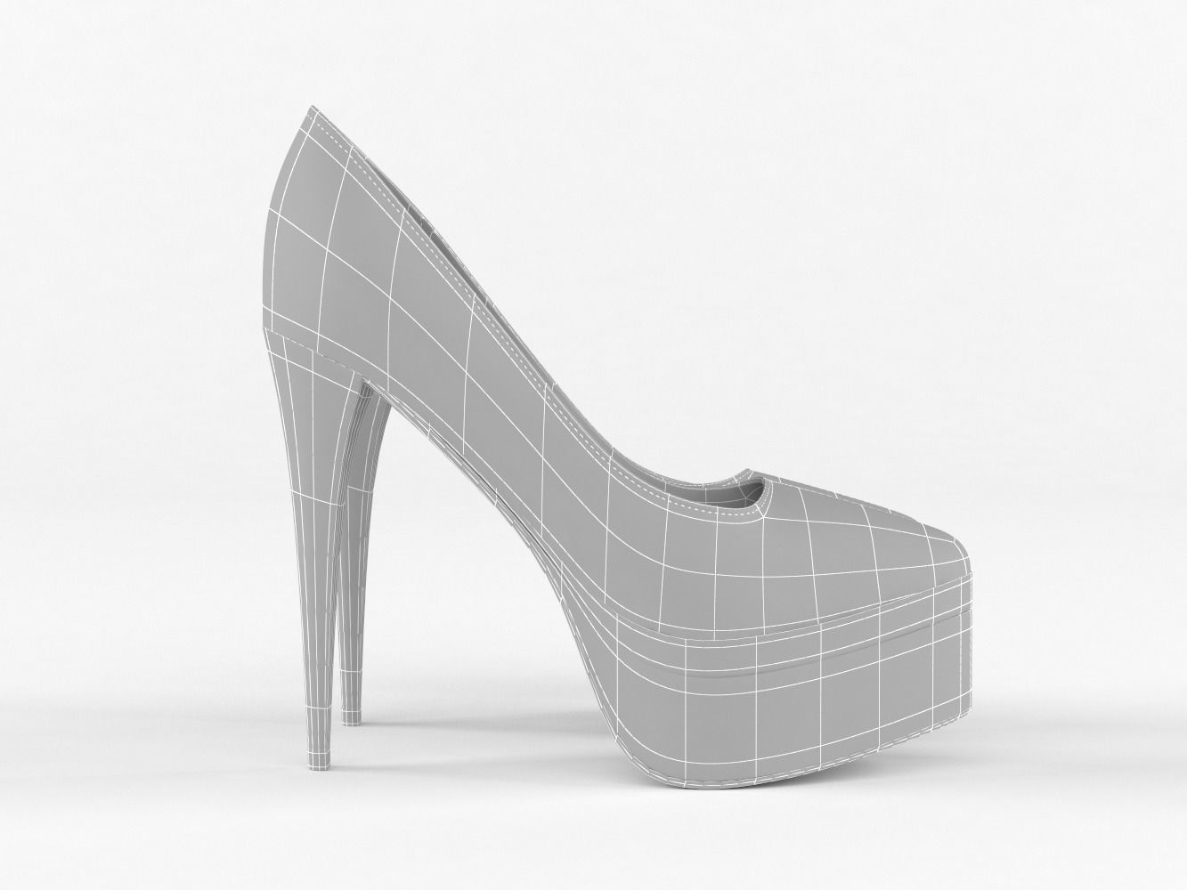 High Heels Women Shoes 3D model_8