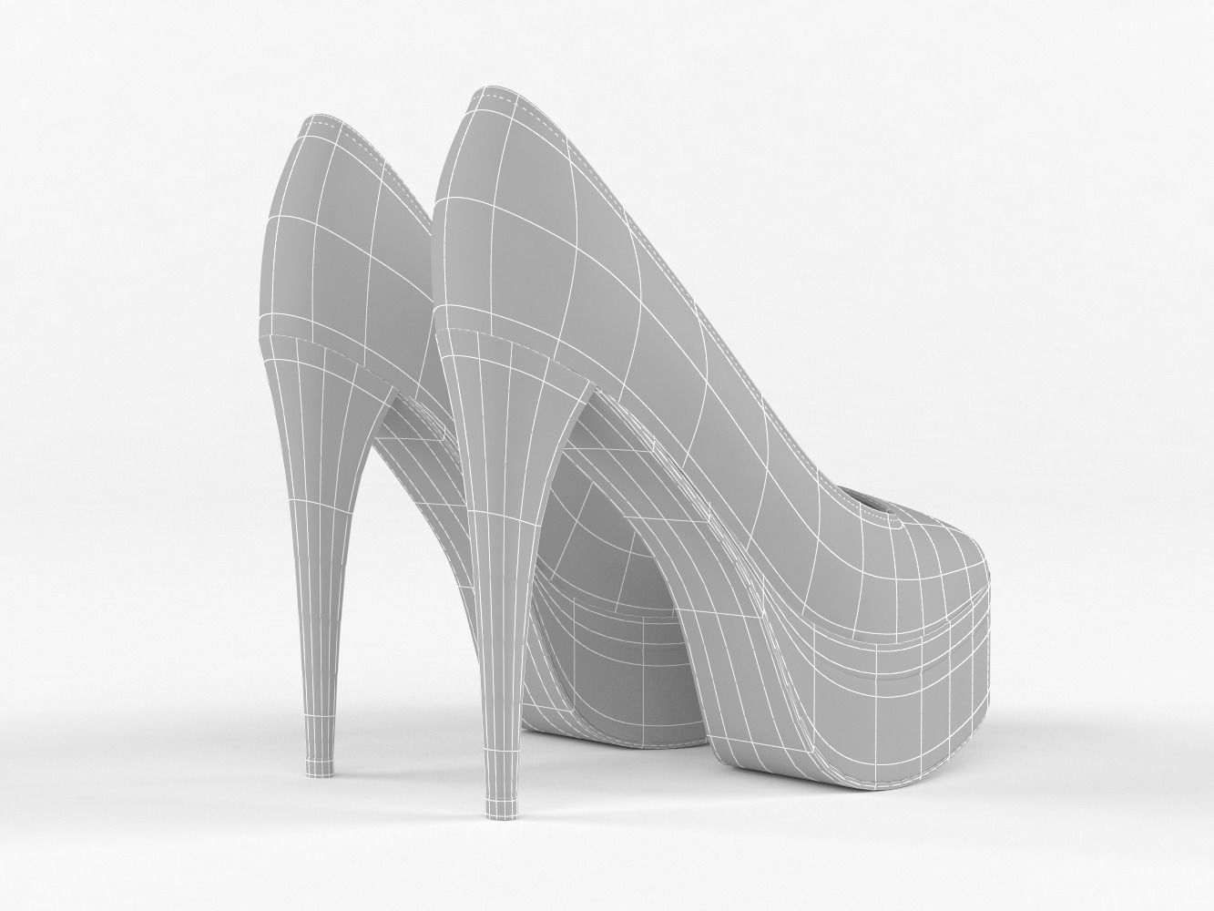 High Heels Women Shoes 3D model_9