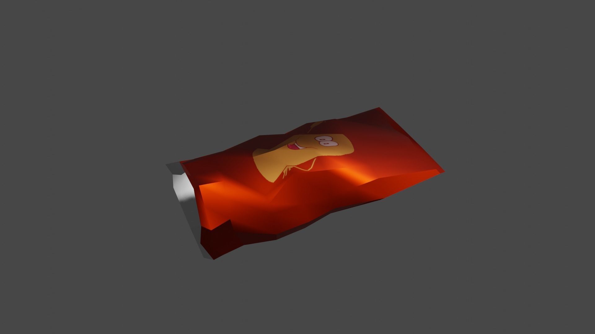 Chips bag opened Low-poly 3D model_3