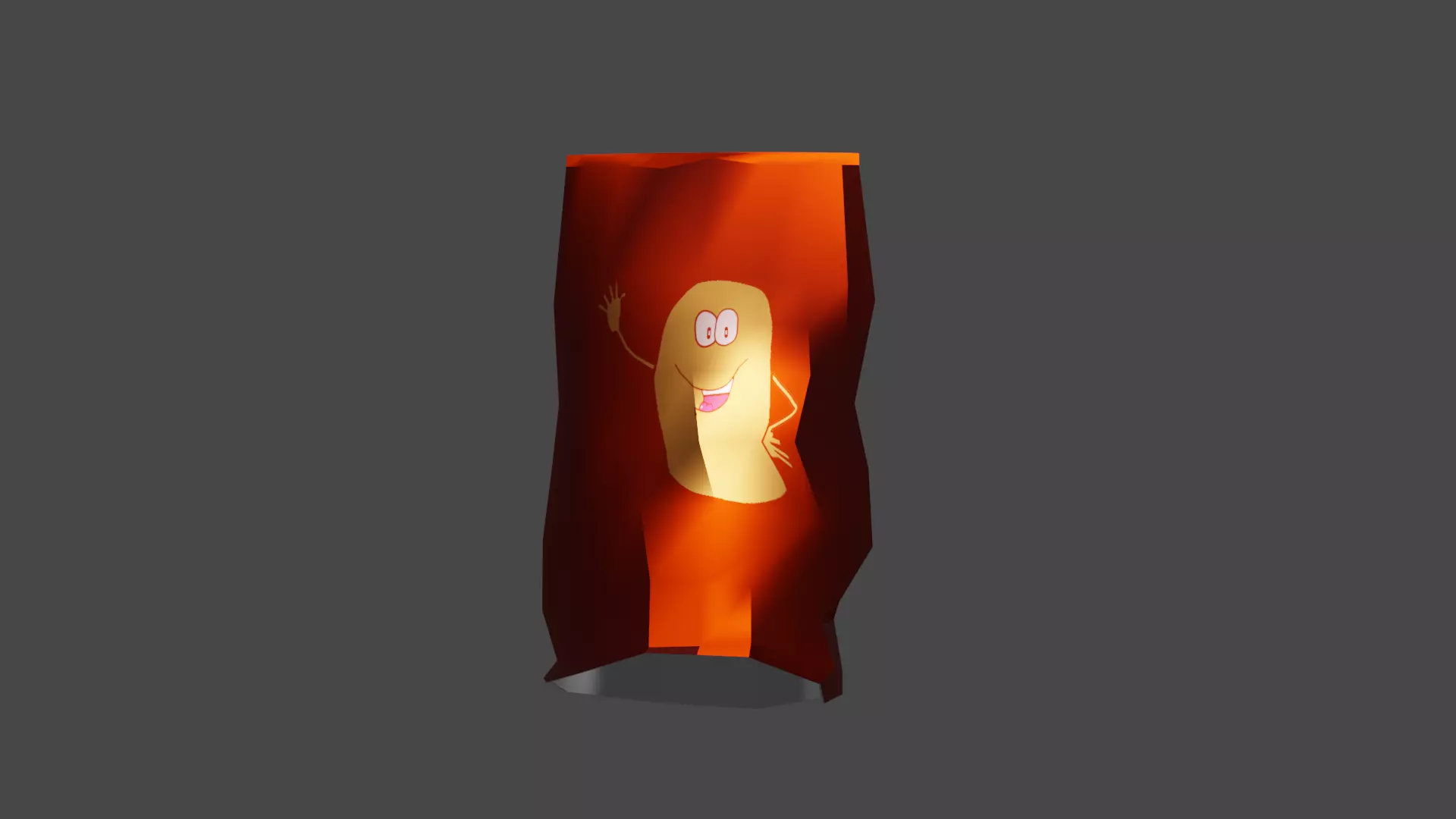 Chips bag opened Low-poly 3D model_0