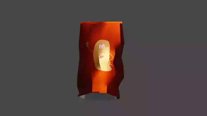 Chips bag opened Low-poly 3D model
