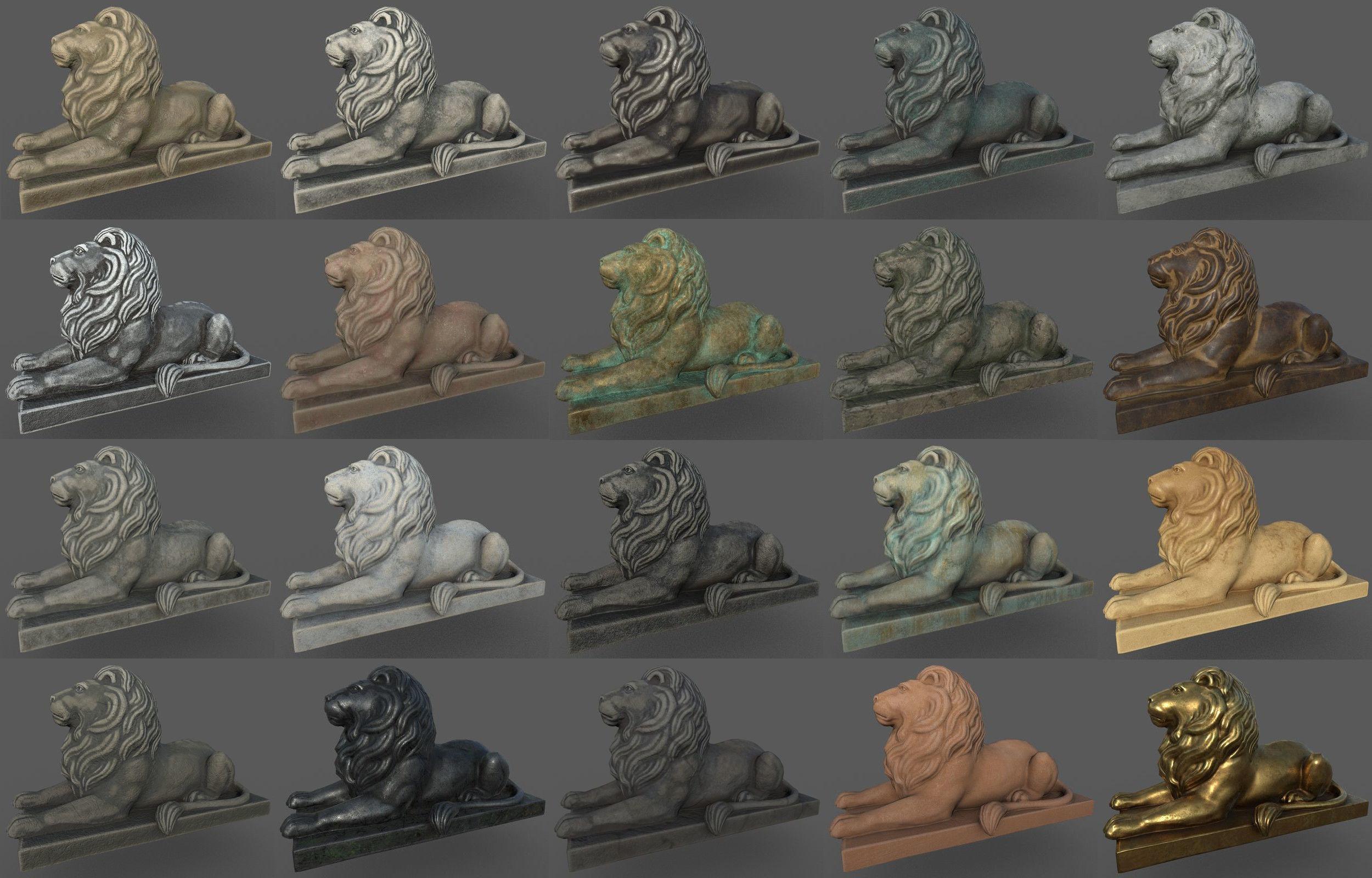 Sculptures Pack Low-poly 3D model_27