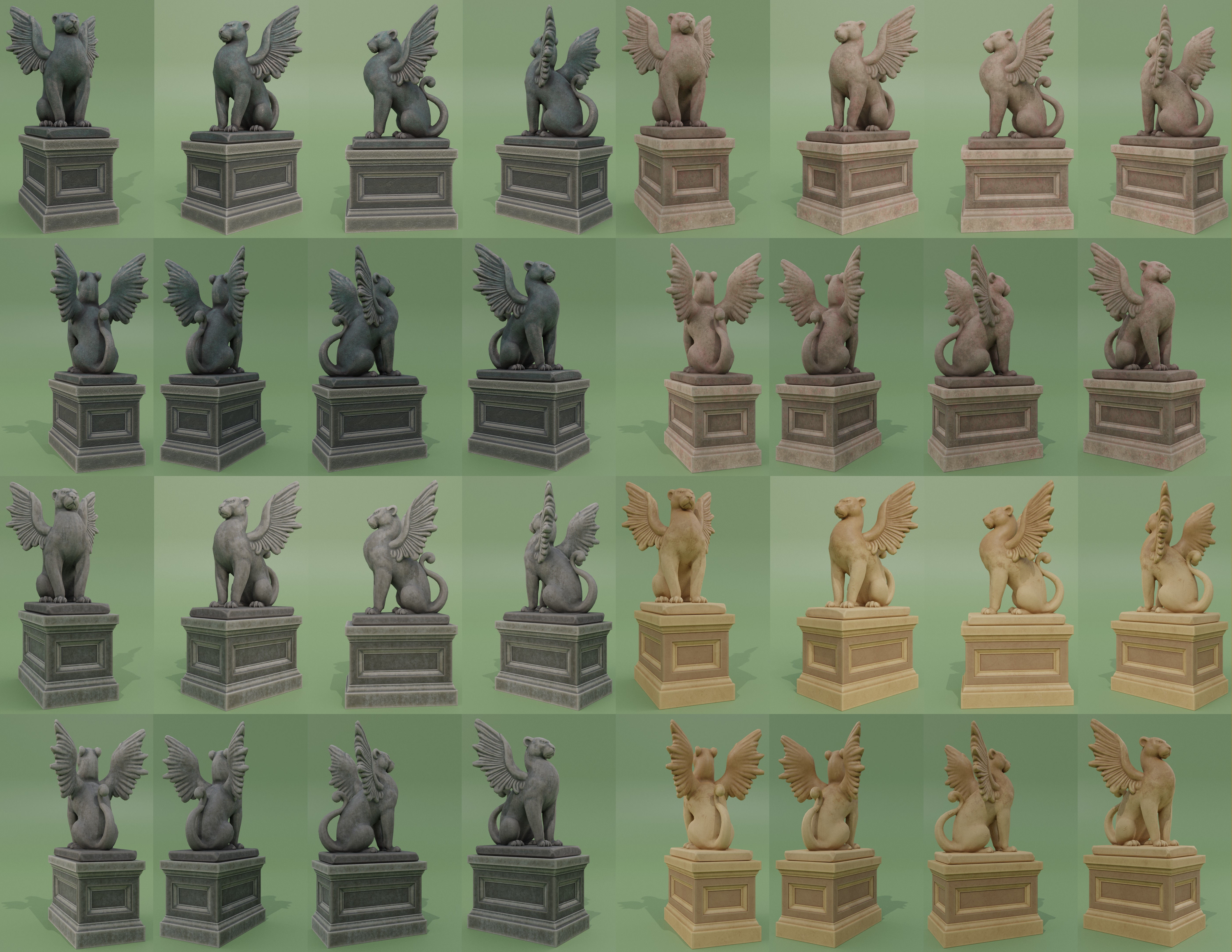 Sculptures Pack Low-poly 3D model_12