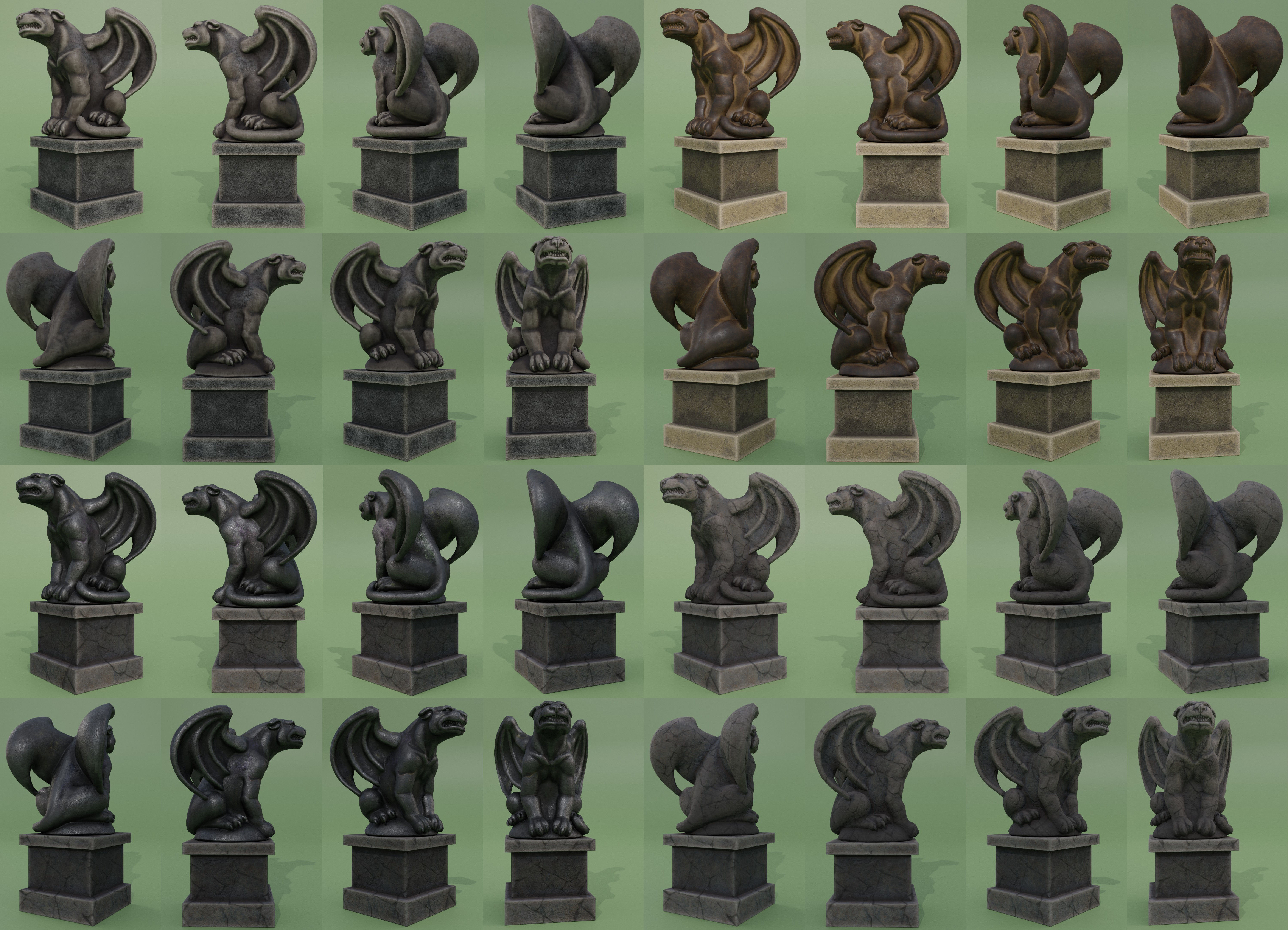 Sculptures Pack Low-poly 3D model_13