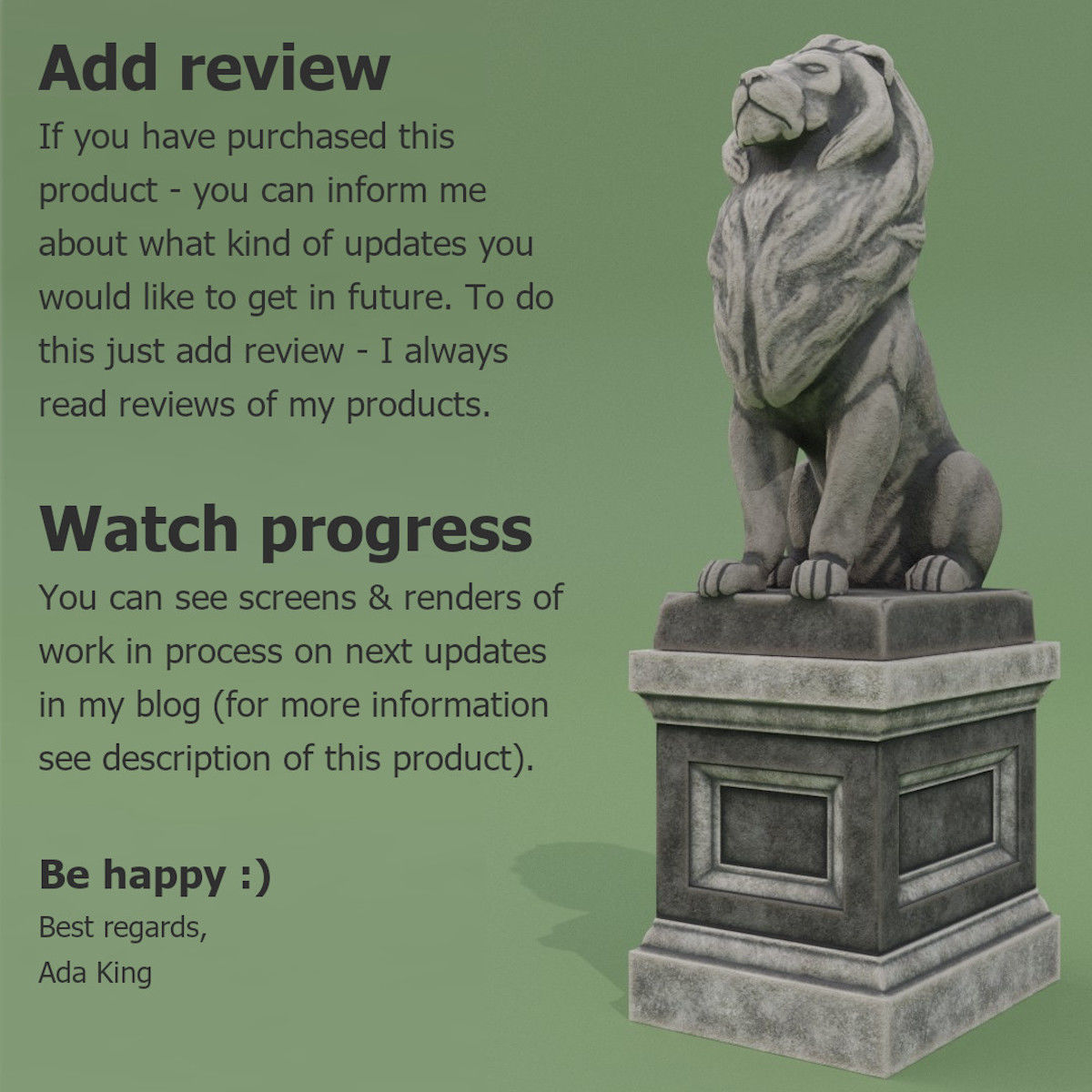 Sculptures Pack Low-poly 3D model_6