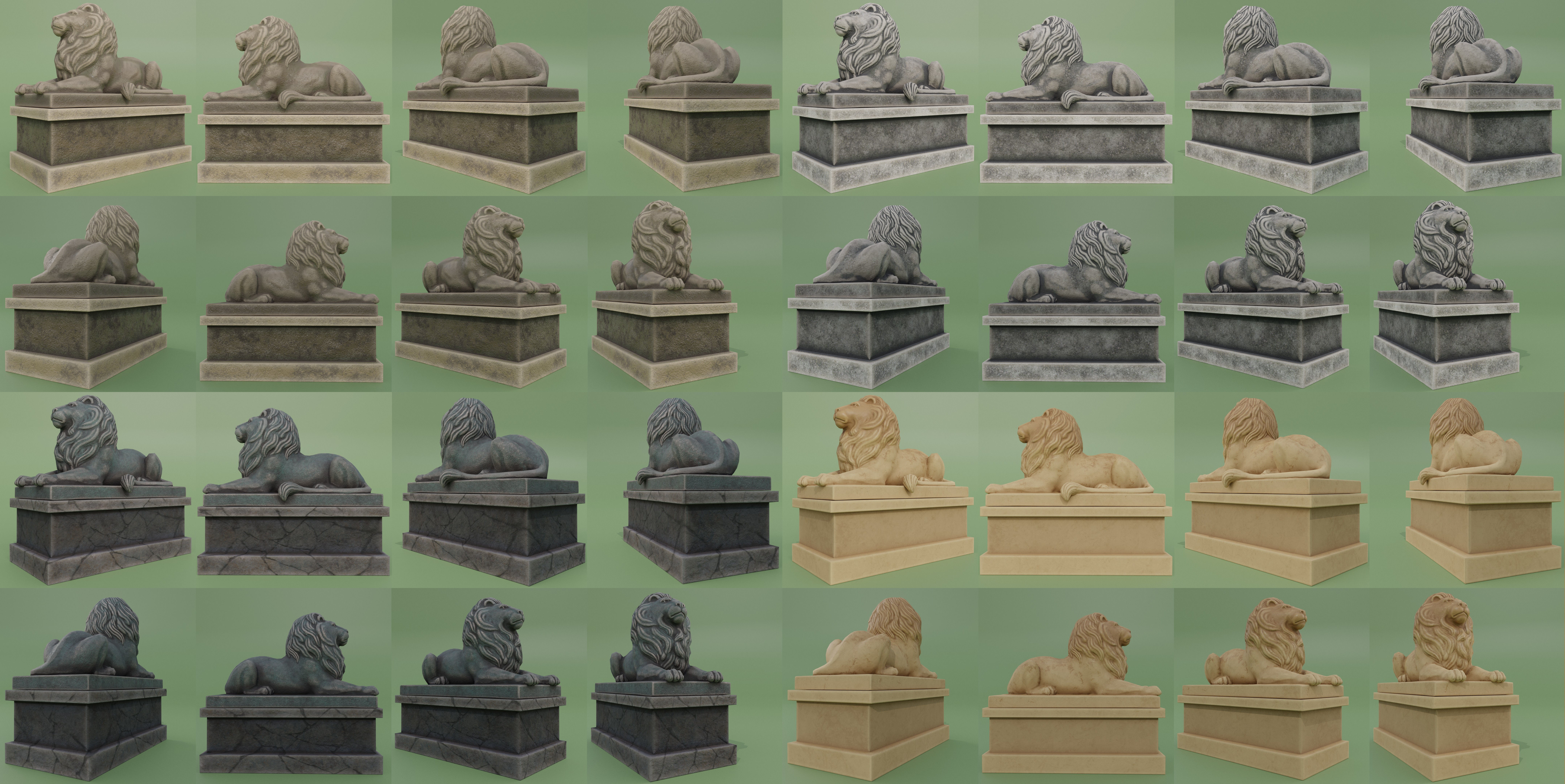 Sculptures Pack Low-poly 3D model_18