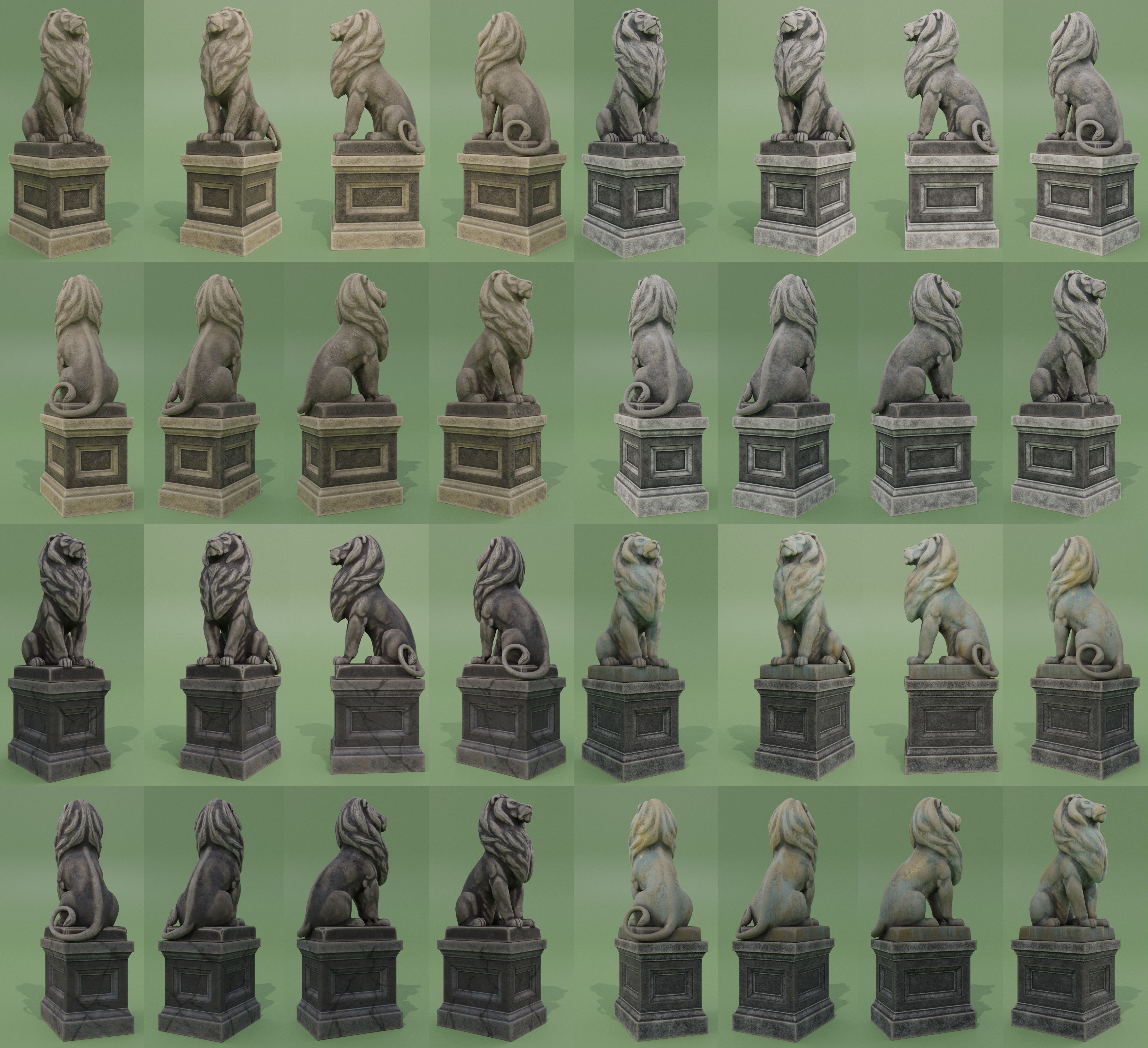 Sculptures Pack Low-poly 3D model_9