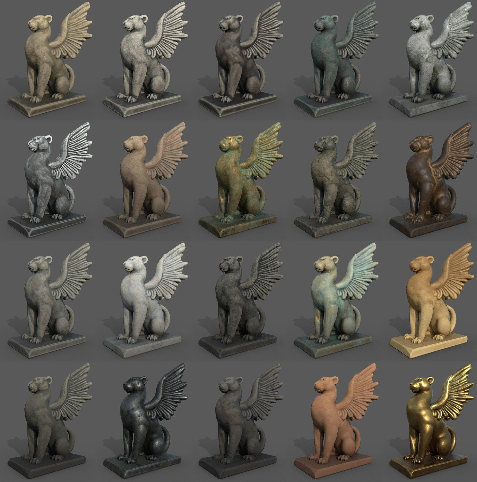Sculptures Pack Low-poly 3D model_23