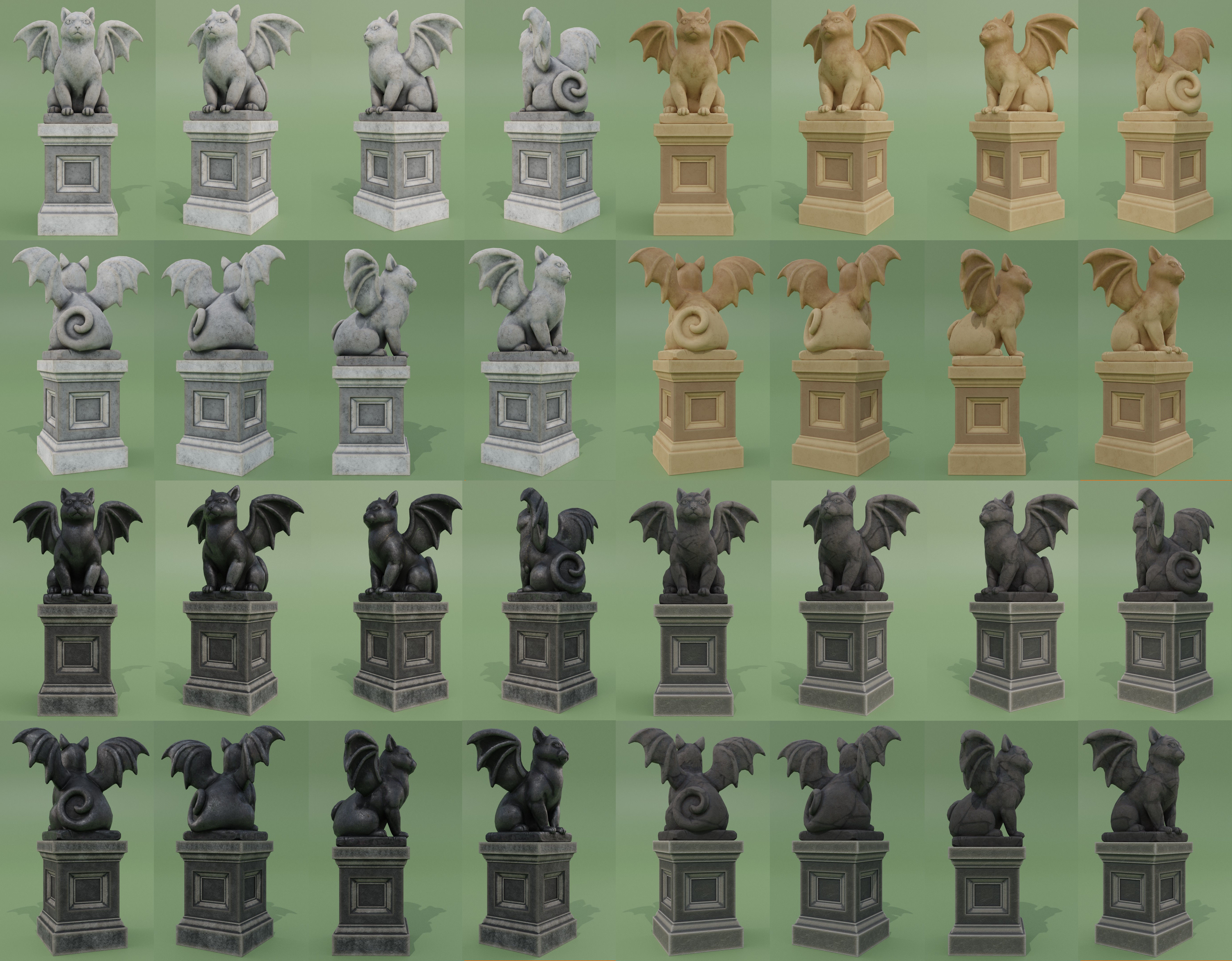Sculptures Pack Low-poly 3D model_15