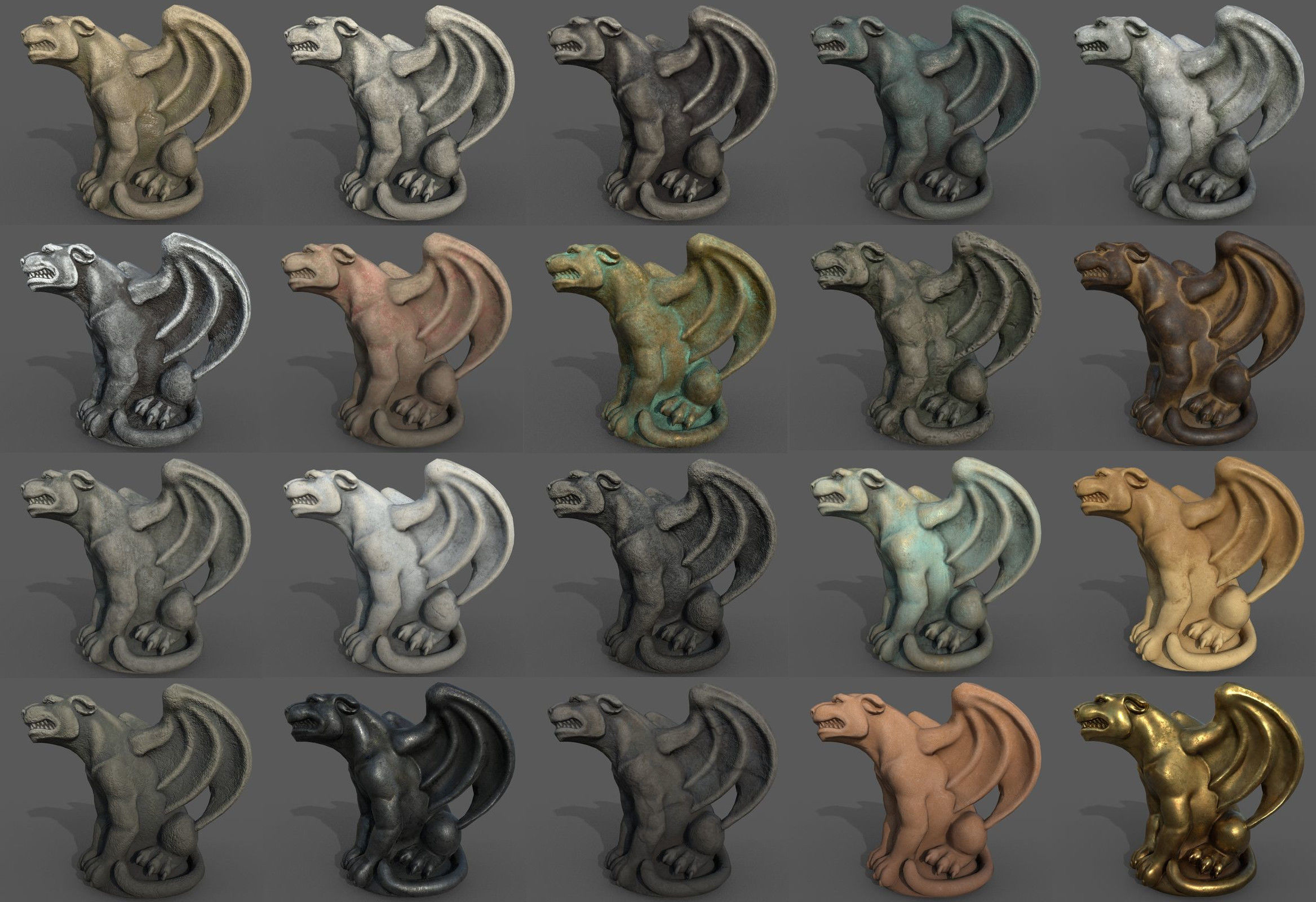 Sculptures Pack Low-poly 3D model_25