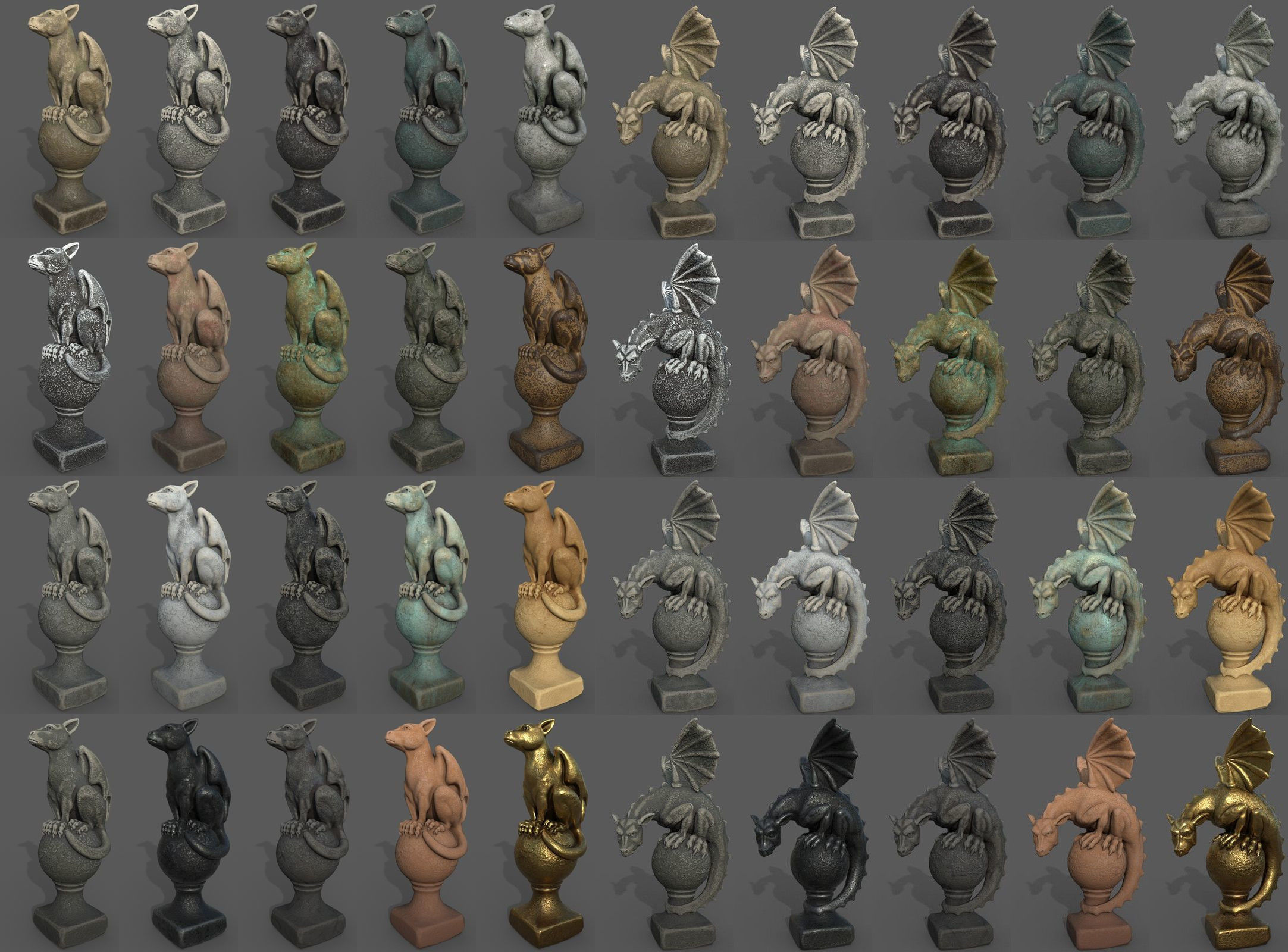 Sculptures Pack Low-poly 3D model_26