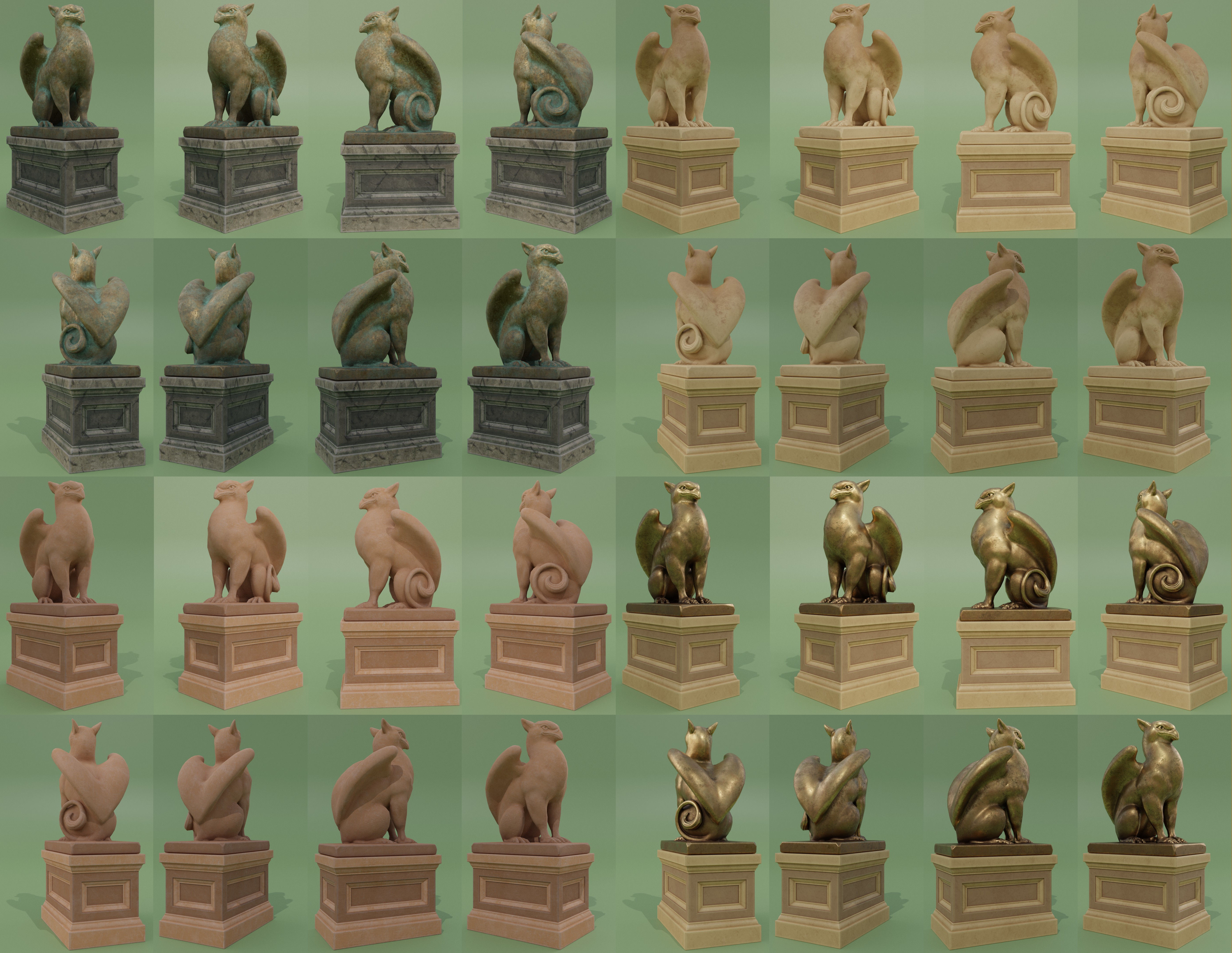 Sculptures Pack Low-poly 3D model_11