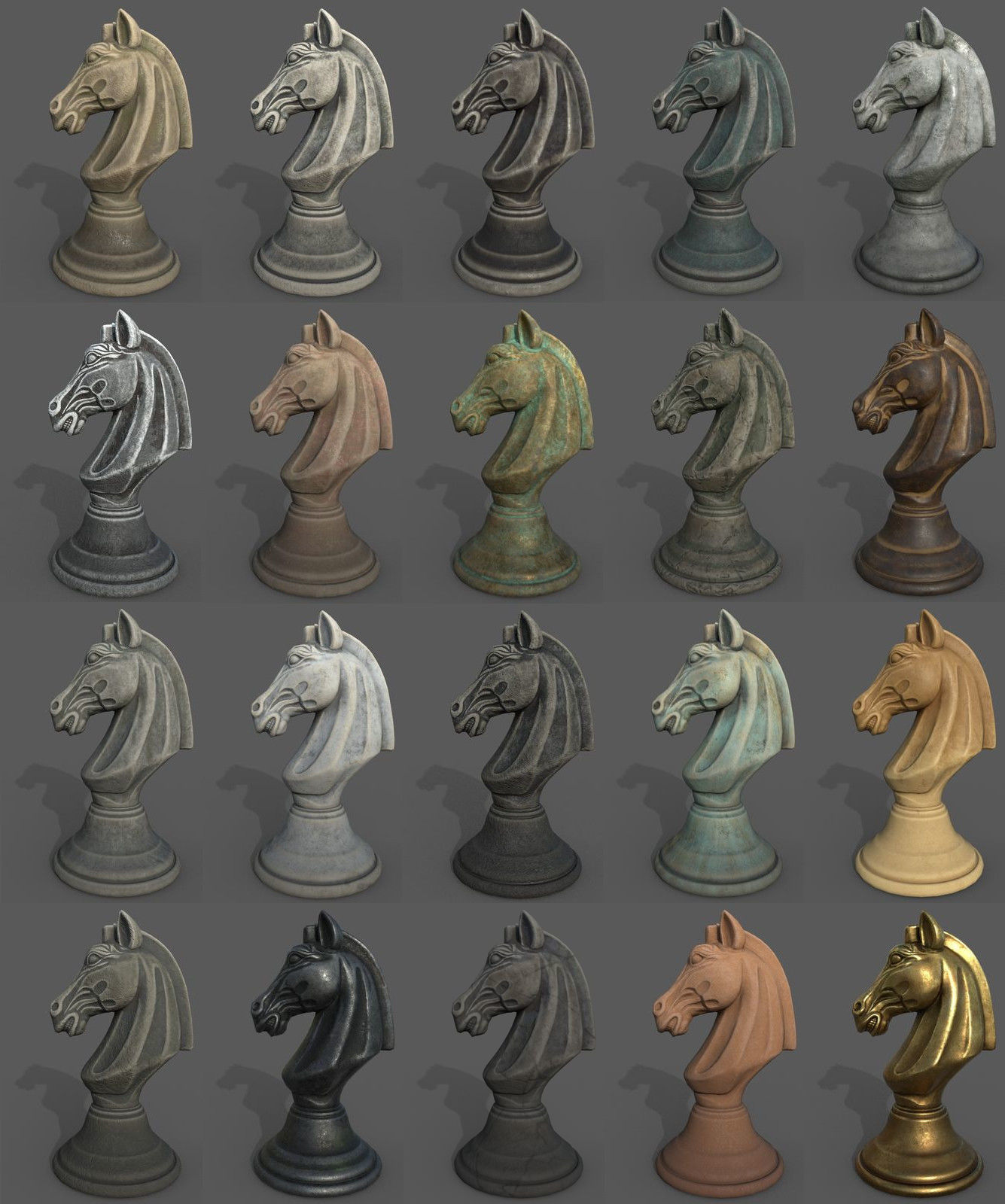 Sculptures Pack Low-poly 3D model_22