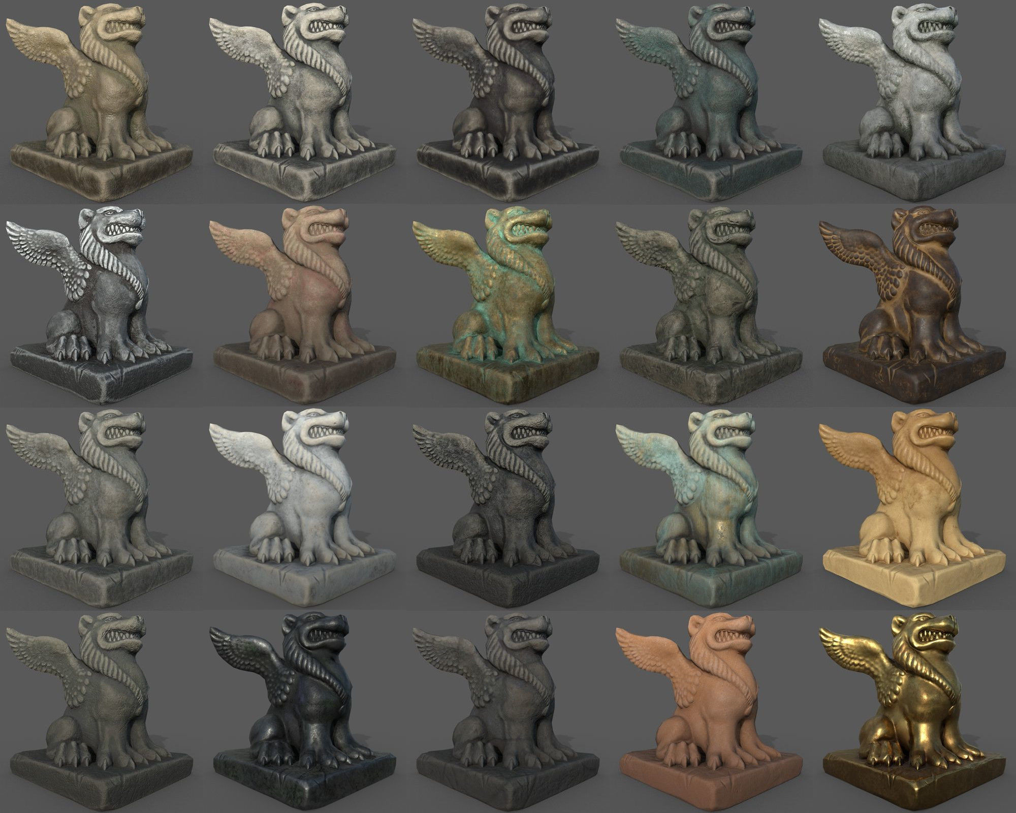 Sculptures Pack Low-poly 3D model_24