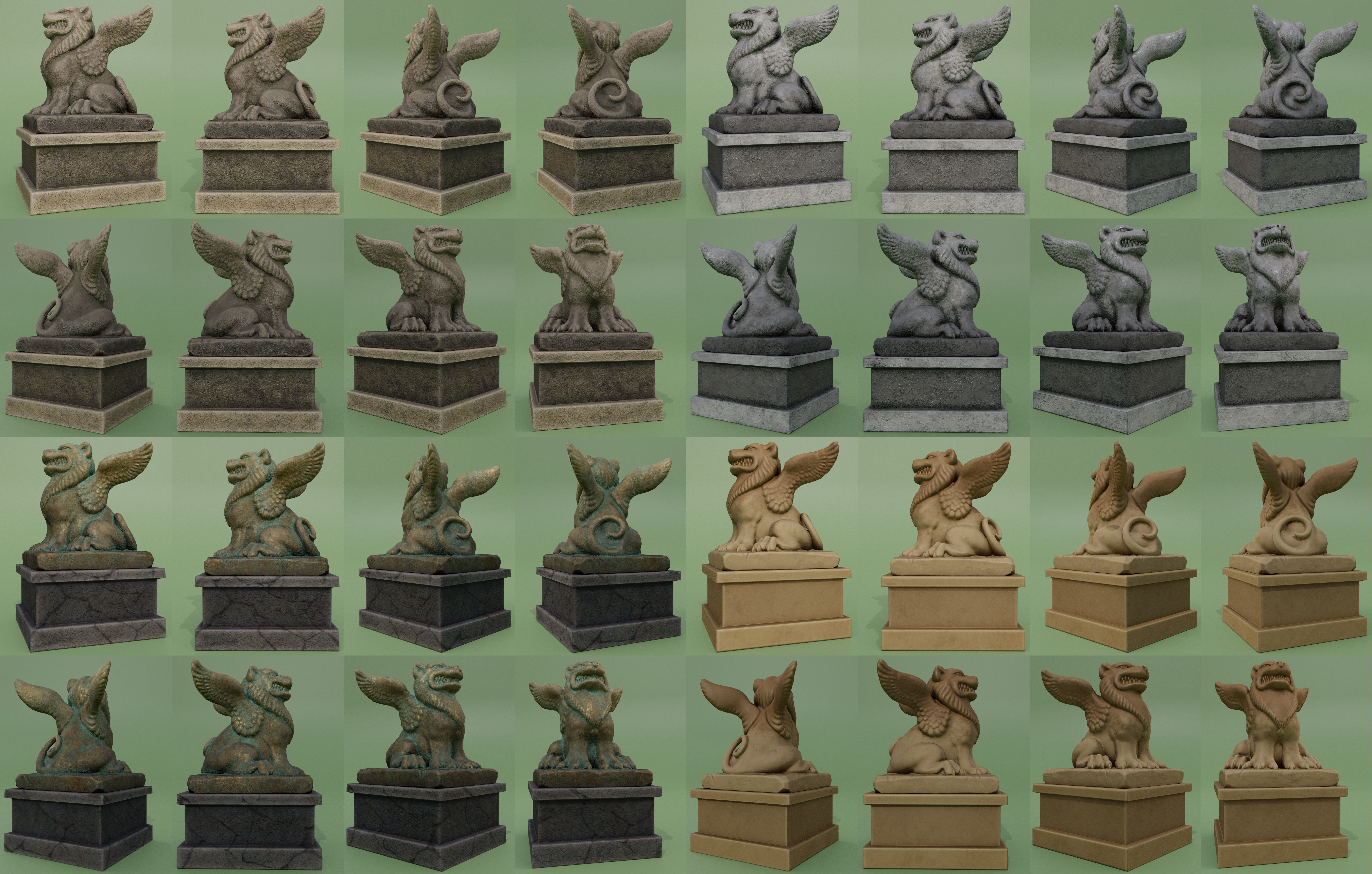 Sculptures Pack Low-poly 3D model_14