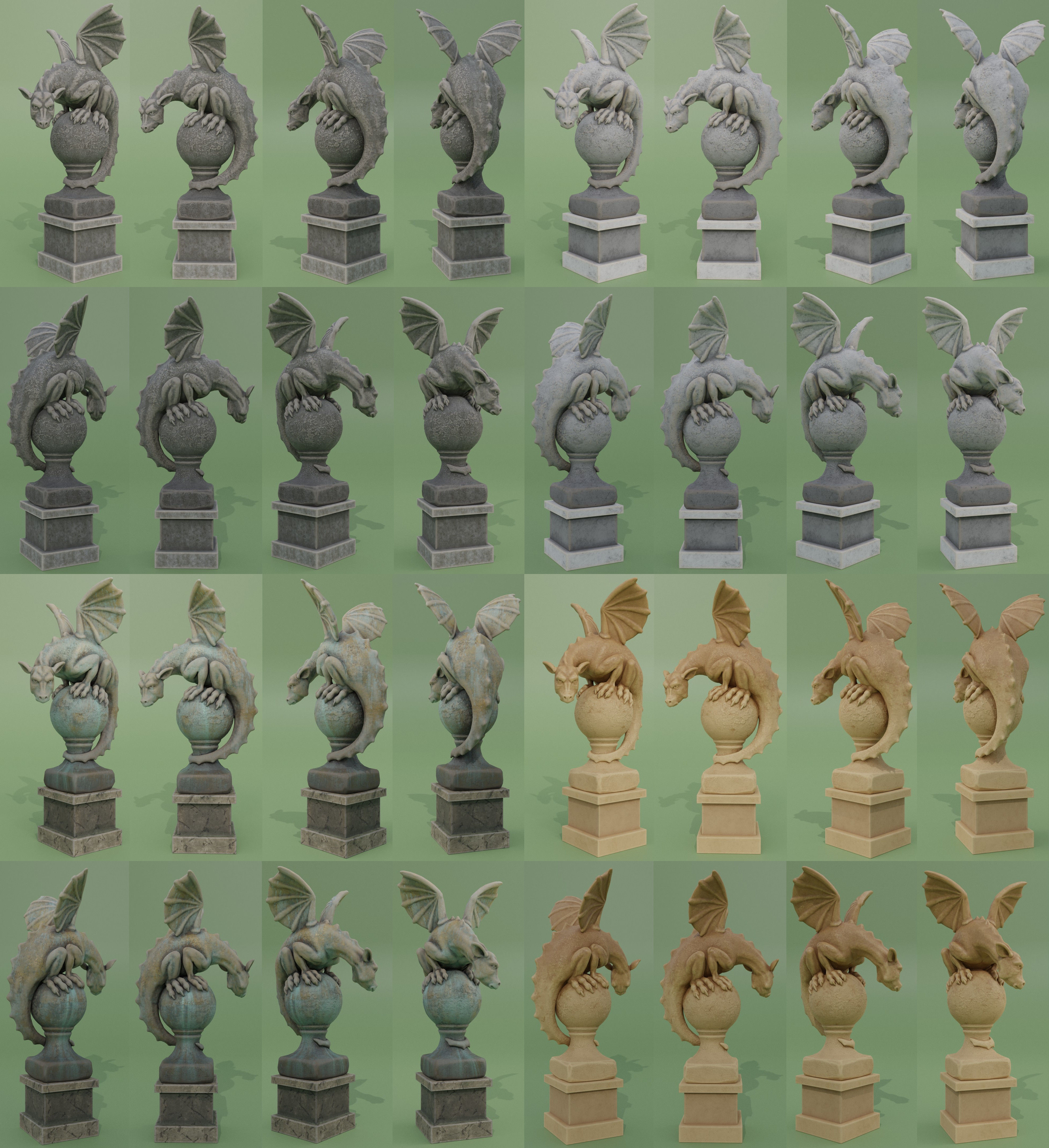 Sculptures Pack Low-poly 3D model_10