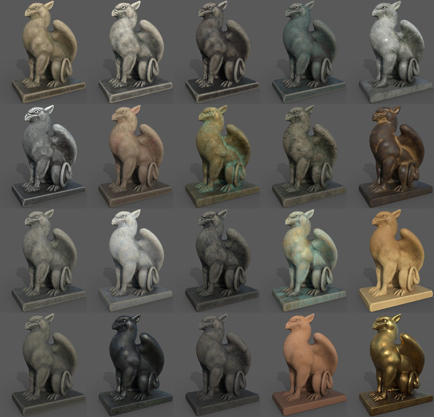 Sculptures Pack Low-poly 3D model_20