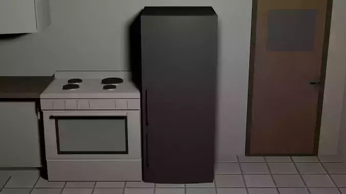 Refridgerator refrigerator Low-poly 3D model