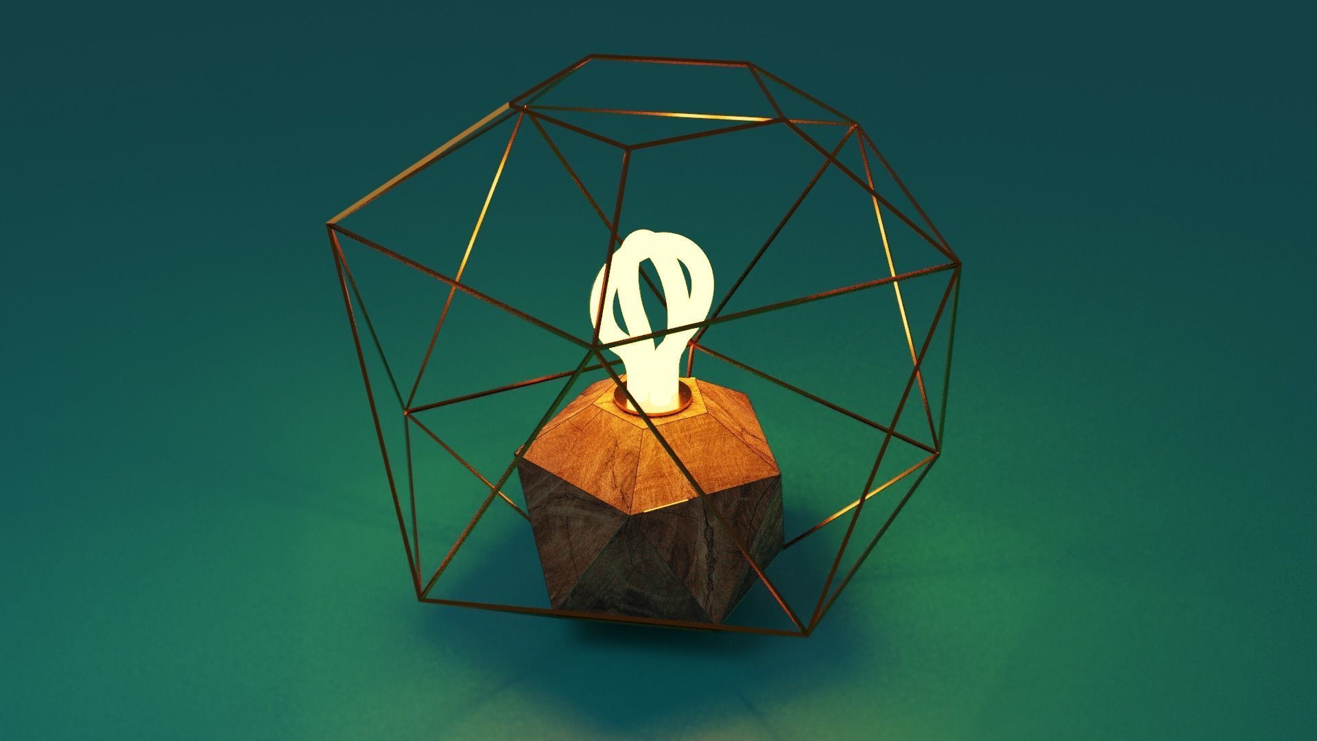 disk lamp2 Low-poly 3D model_1